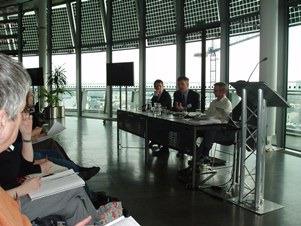 TfL's Nick Blades (centre) presented the findings of the Clean Air Fund report at City Hall yesterday (January 22)