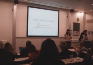Public health specialist Lucy Saunders speaks at the Mapping for Change conference in at University College London