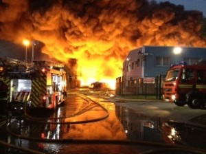 West Midlands Fire Service was alerted to the blaze at Jayplas recycling depot in Smethwick on Sunday (June 30)