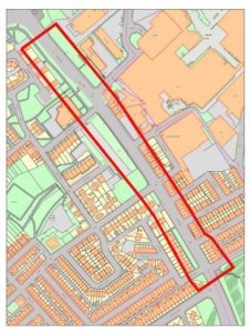 A map of the proposed AQMA on London Road in Preston (image: Preston city council)