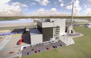 An artist's impression of the proposed Deeside energy from waste plant