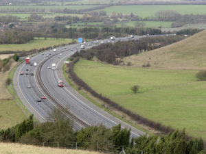 The M40 motorway in Oxfordshire