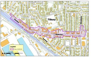 Thurrock council map showing boundaries of the new AQMA, declared close to Tilbury Docks