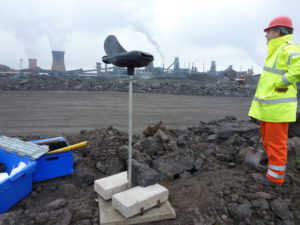 The 'shark-shaped' pollutant monitor developed by Lancaster University and the Environment Agency