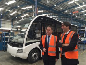 (L-R) Nigel Adams, MP for Selby and Ainsty, with Optare chief executive Enrico Vassallo on a recent tour of the Sherburn factory
