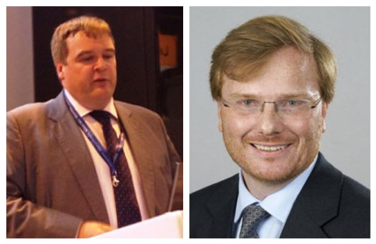Outgoing Defra civil servant Dr Colin Church (left) is to be replaced by Ministry of Justice official Shaun Gallagher