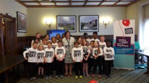 MP Meg Hillier with the children from Gayhurst Community primary school