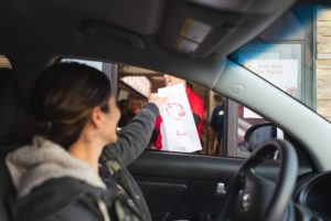 woman inside vehicle