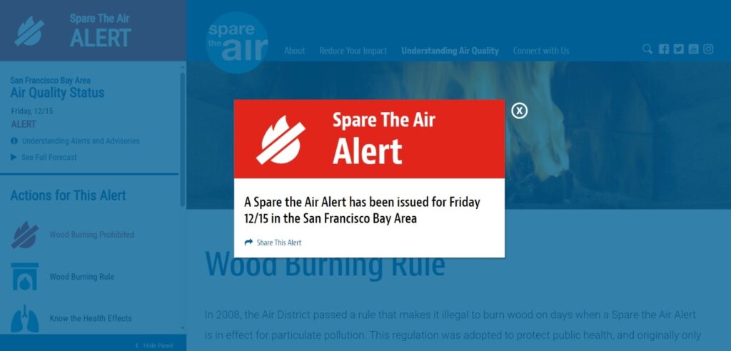 First ‘Spare the Air’ alert of the season sees wood burning banned in San Francisco