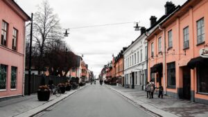 Street in Uppsala in Sweden